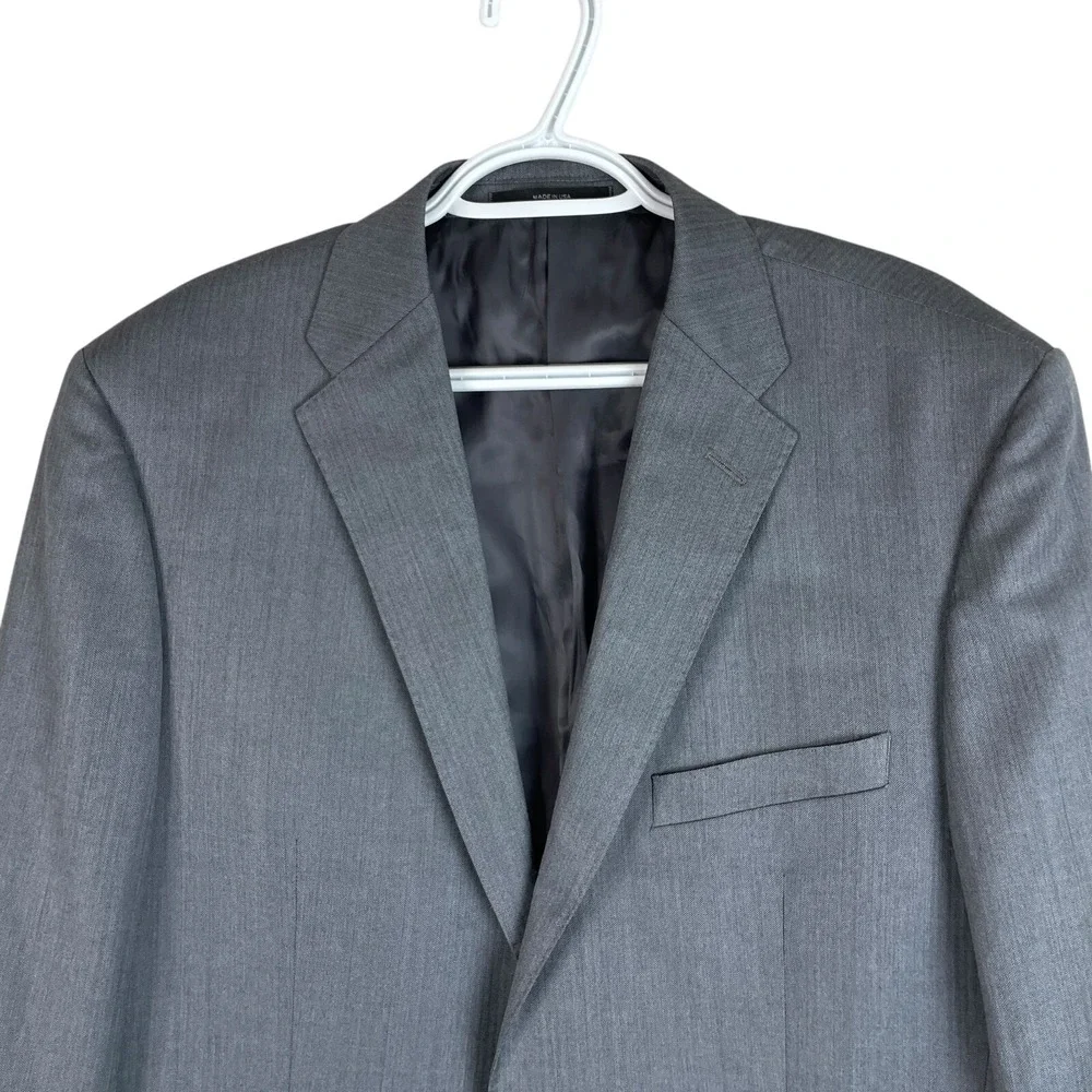Ermenegildo Zegna Mens Wool Blazer Jacket Sport Coat 42 Long Gray 2 Button Italy